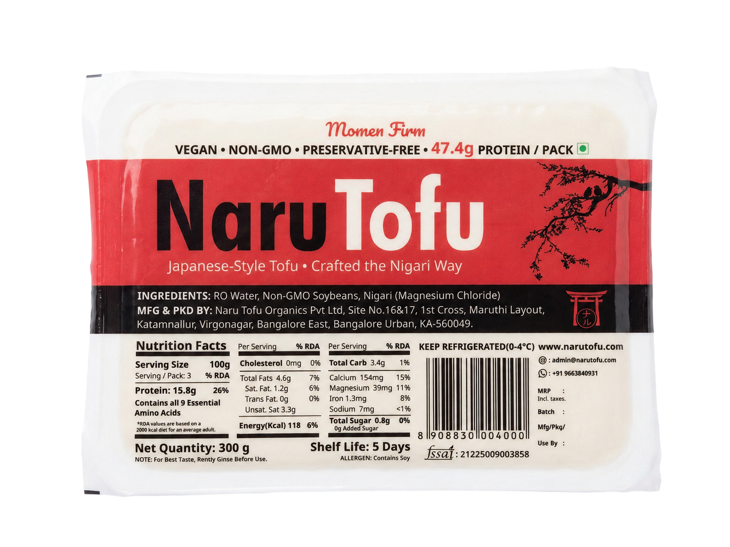 Naru Tofu - Momen Firm Tofu Packaging