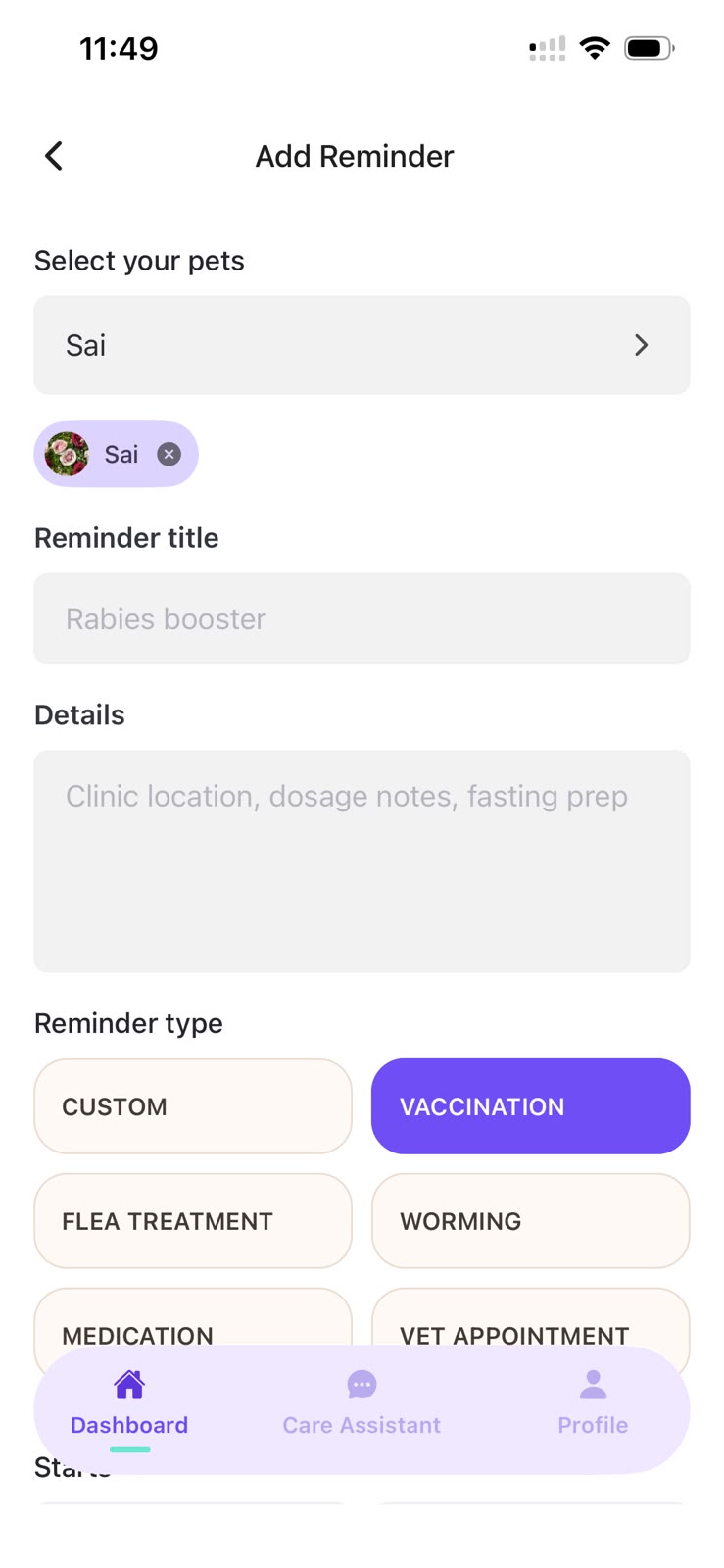 Create a reminder and get notified when it’s due
