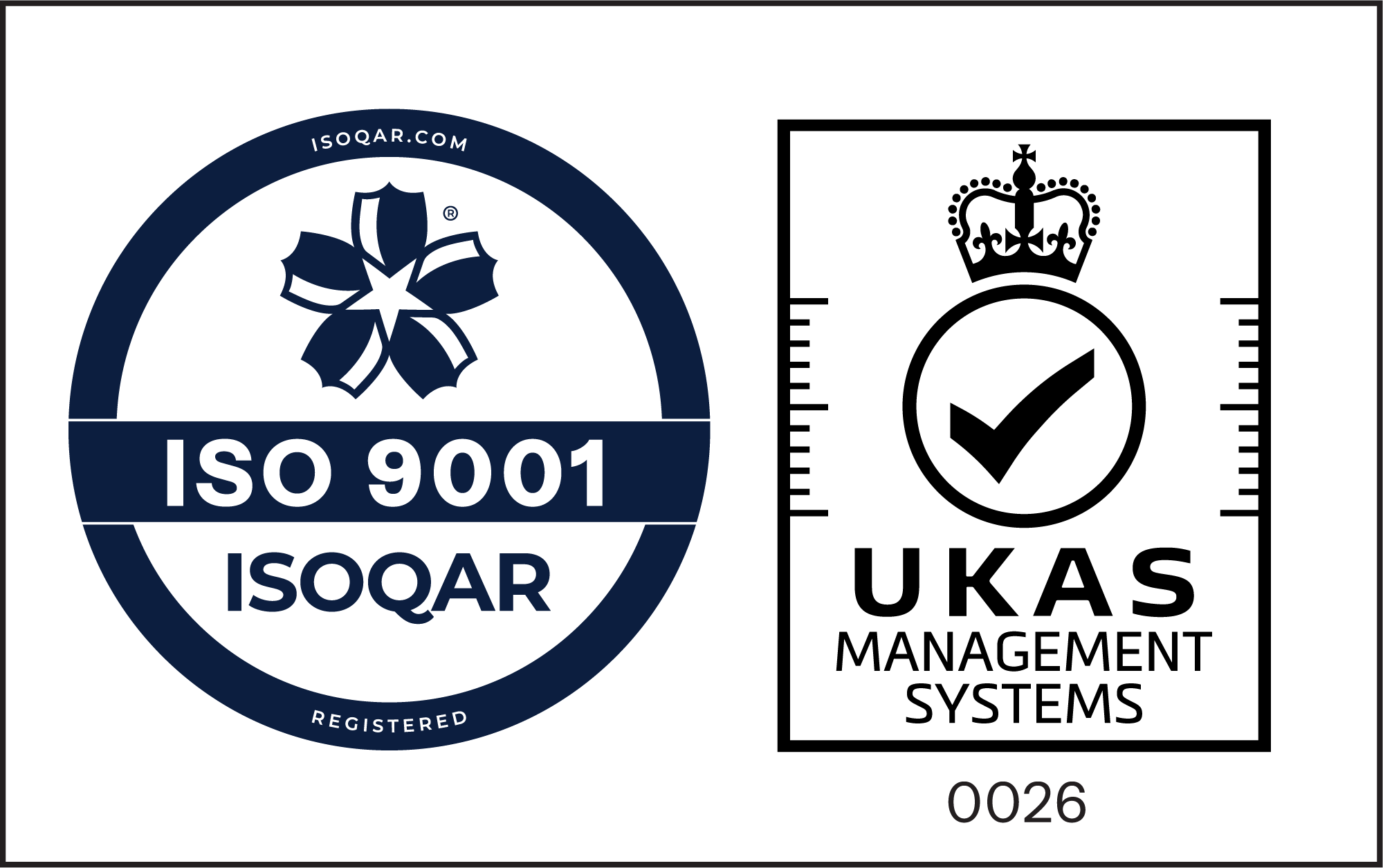 ISO 9001 ISOQAR UKAS Certified