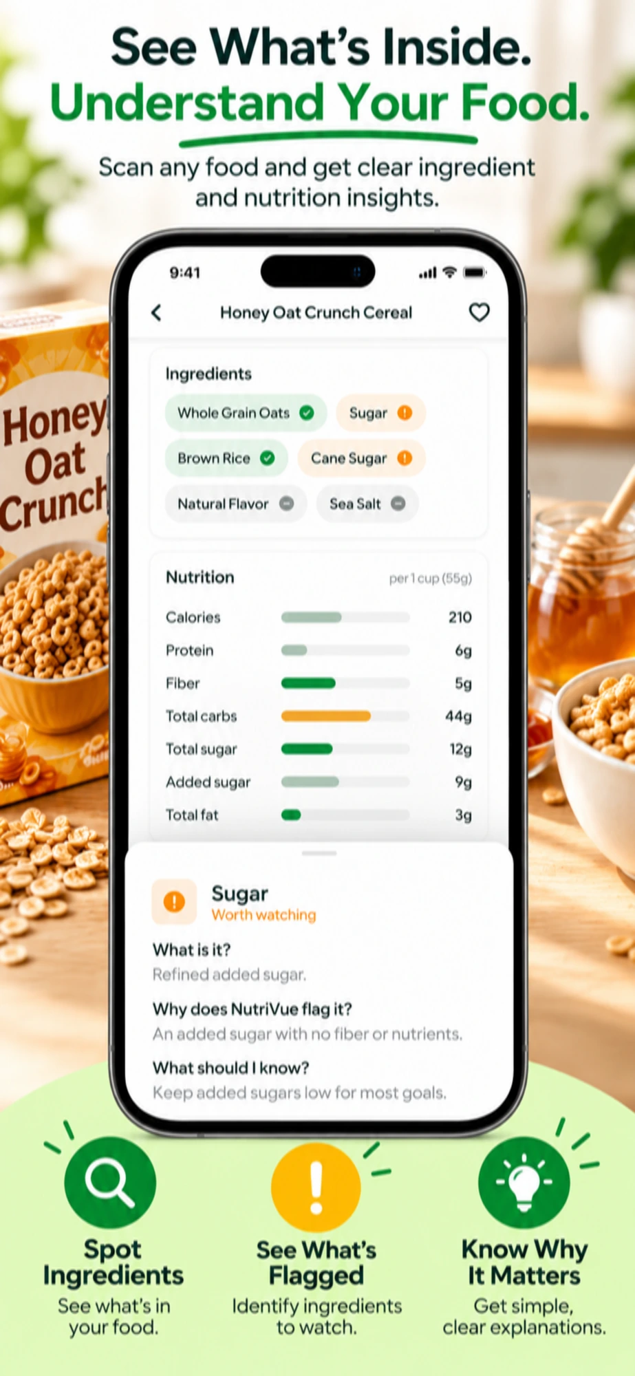 Ingredient analysis screen