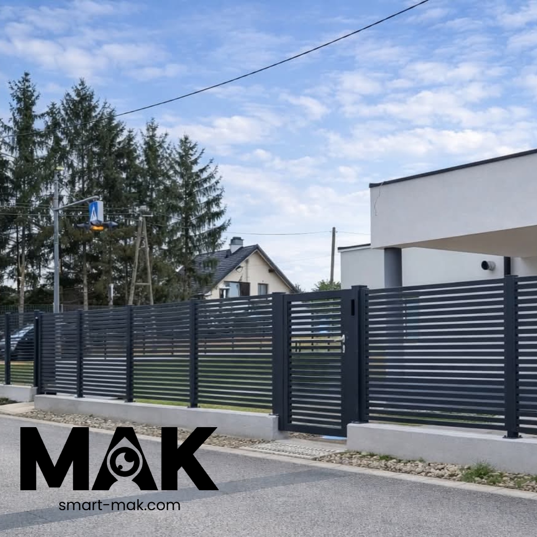 MAK Aluminium Zaun mit Gehtür in Anthrazit – Referenz