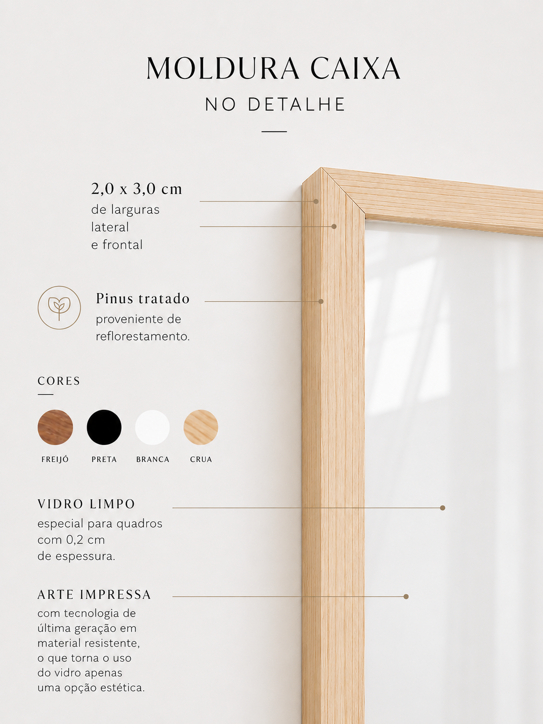 Moldura Caixa — detalhes técnicos