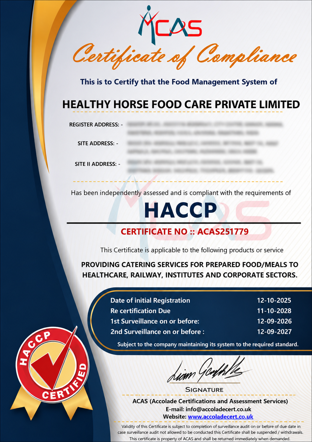 HACCP Certified