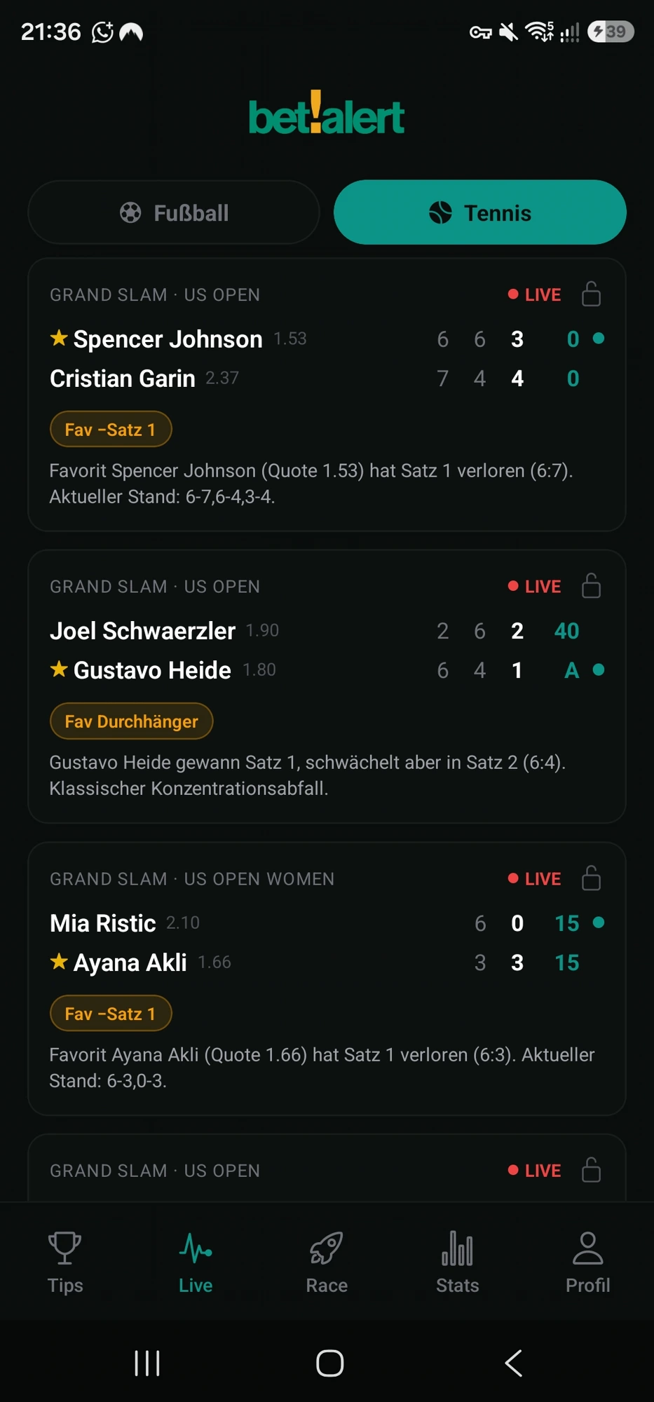 Tennis Live Scanner
