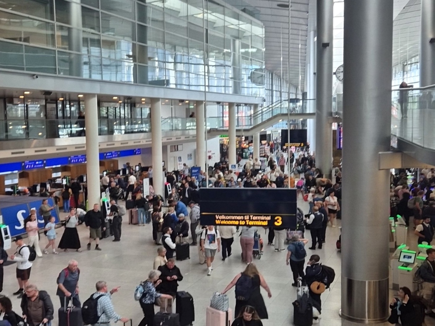 The arrivals hall at Copenhagen Airport Terminal 3