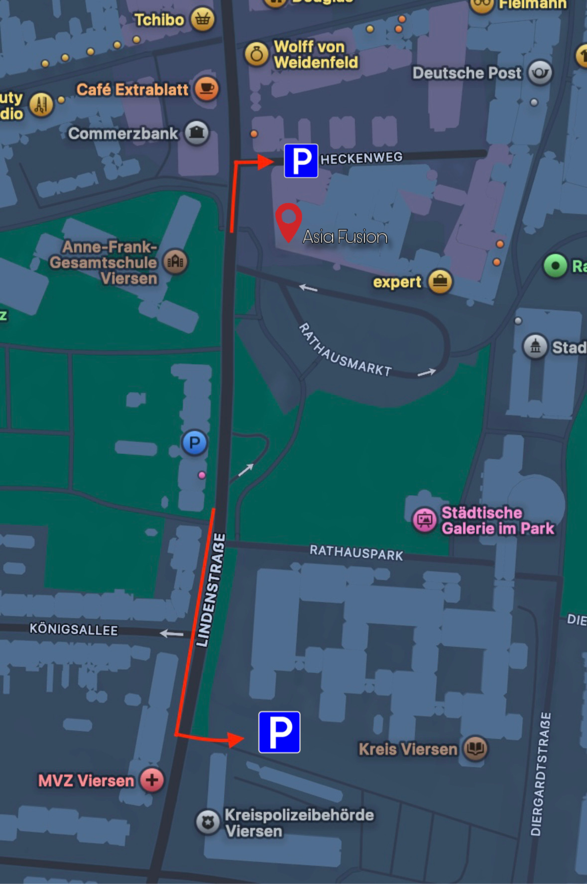 Parkmöglichkeiten und Standort