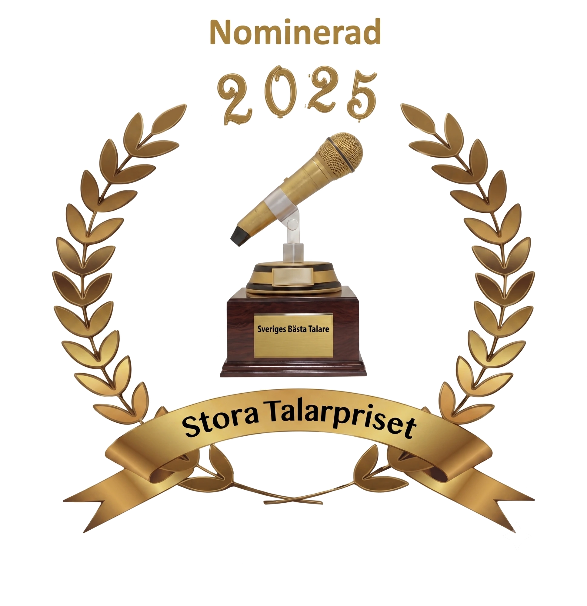 Stora Talarpriset award badge, Swedish national speaker award, Maurice Jenkens nominated 2024 and 2025