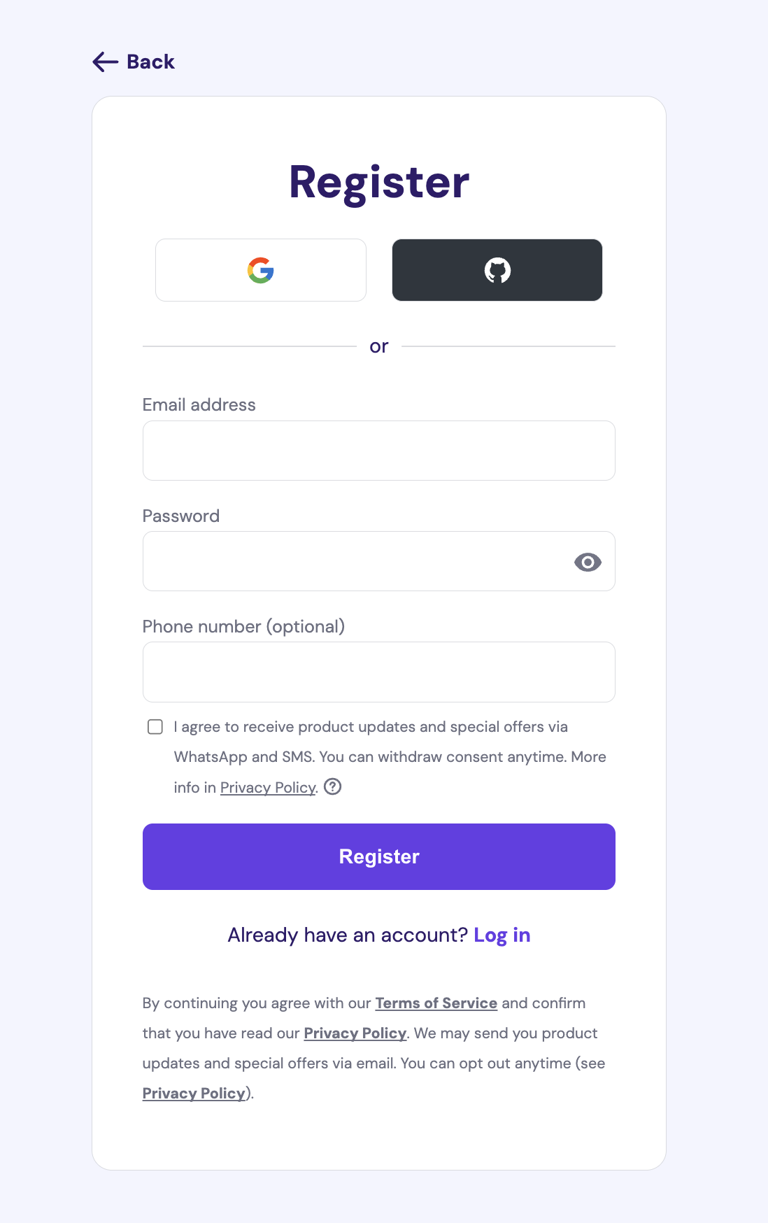 Step 4 — creating an account / logging into Hostinger to continue to payment