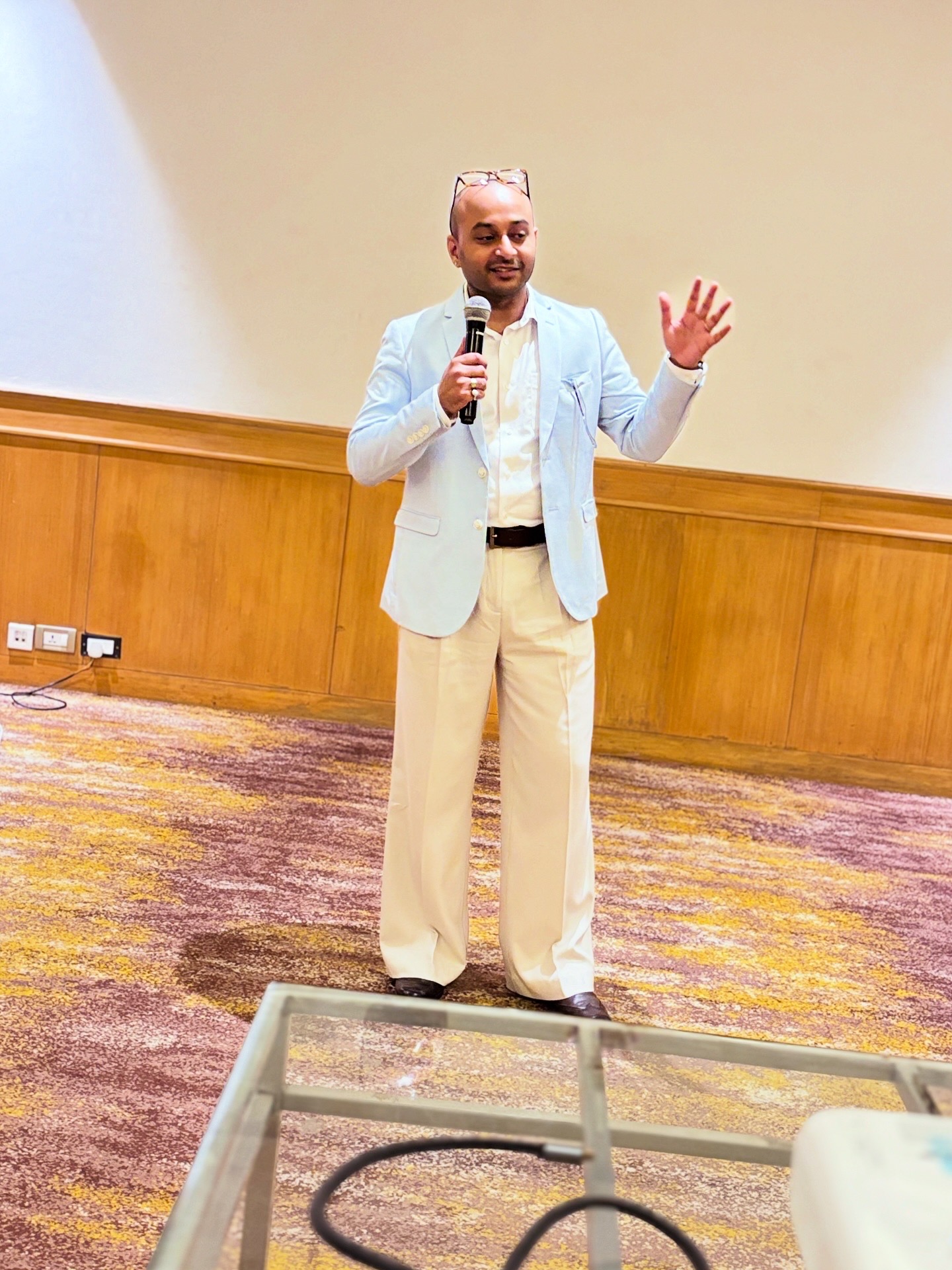 Sambhav K. Pandey addressing the team