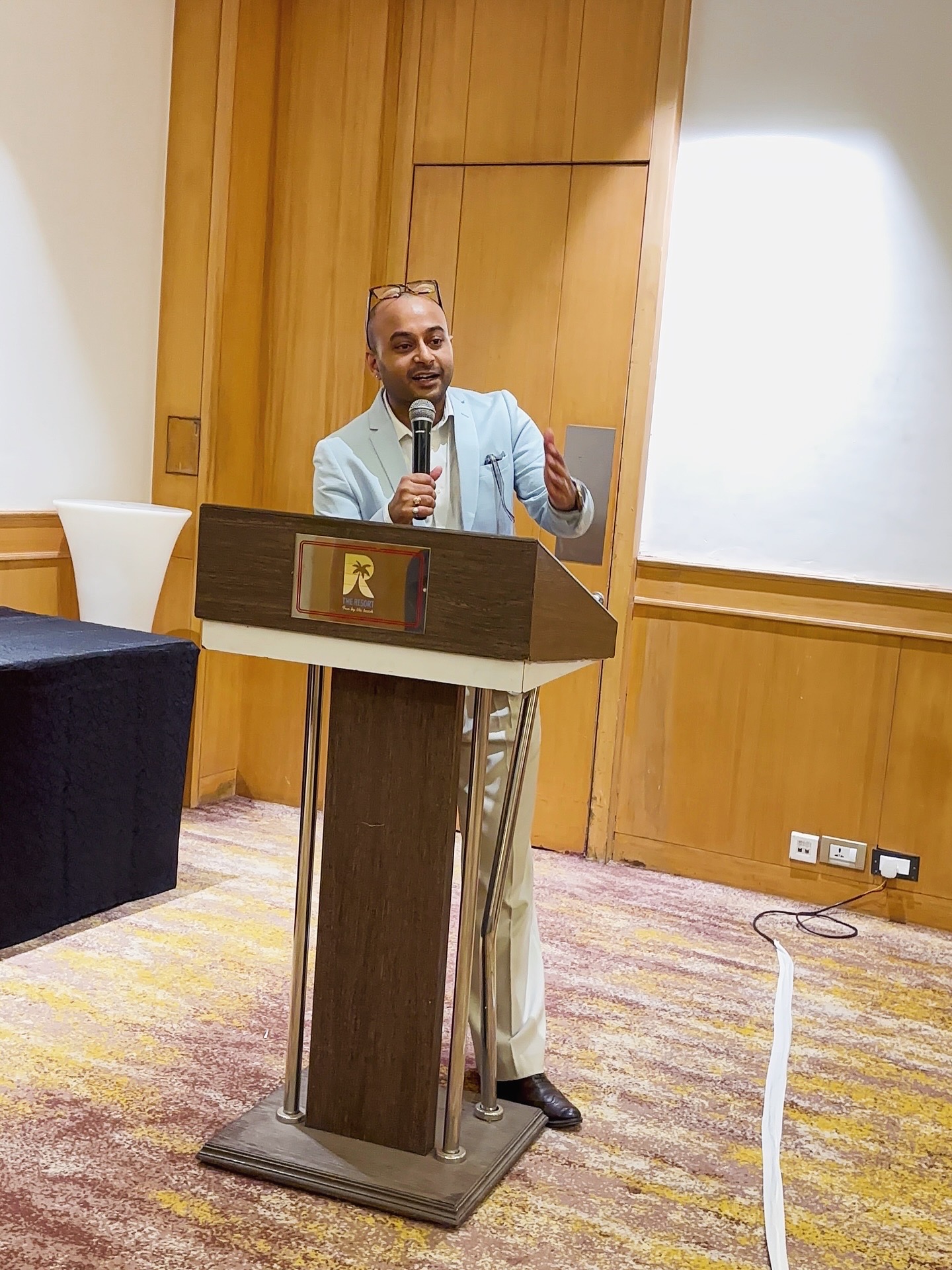 Sambhav K. Pandey speaking at an event