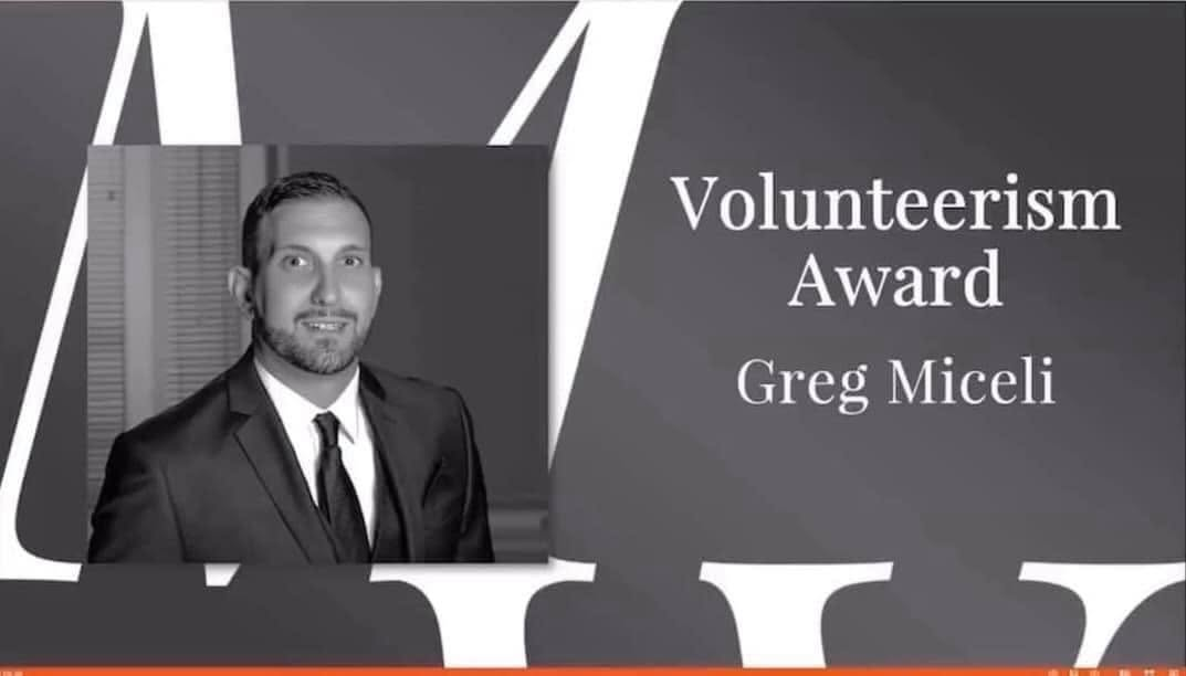 Volunteerism Award — Greg Miceli