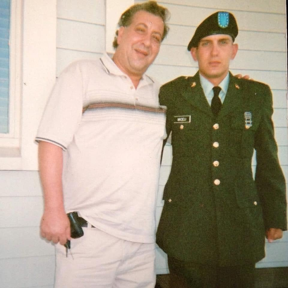 Greg in dress uniform with his father