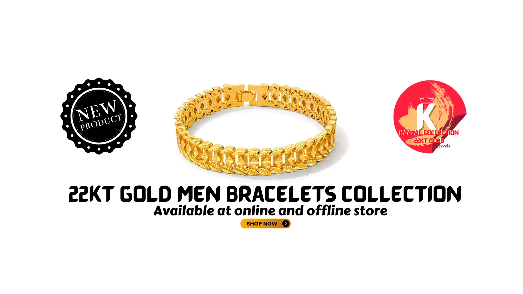 22kt gold men's bracelets collection — new at Regal Jewels
