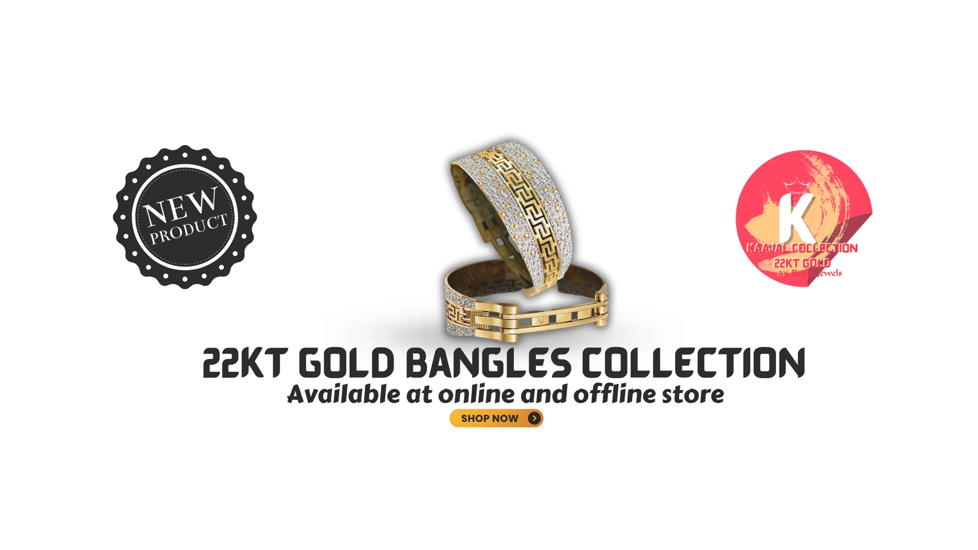 22kt gold diamond-studded bangles collection — new at Regal Jewels