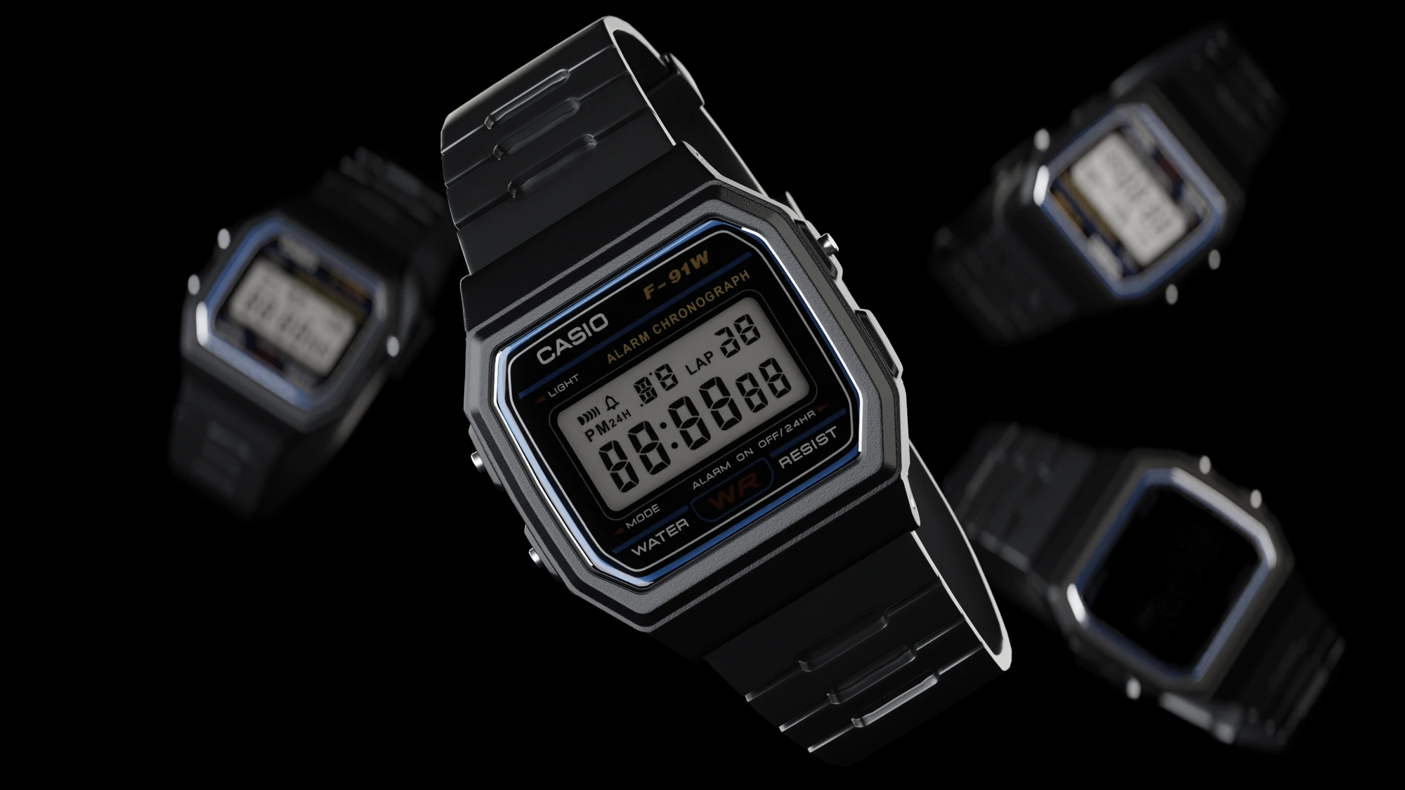 Casio F-91W cinematic render by Aditya Raj — Blender 3D product ad