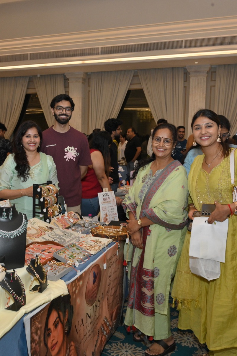 A founder engaging with customers at The Market Place, Jaipur