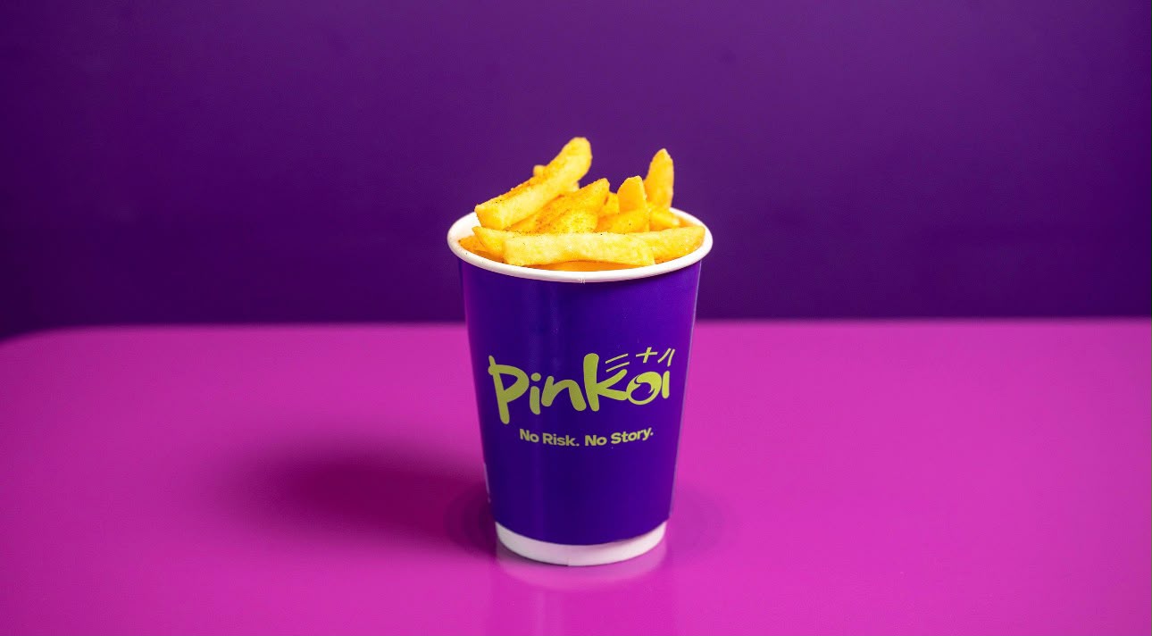 Pinkoi branded cup filled with golden crispy fries