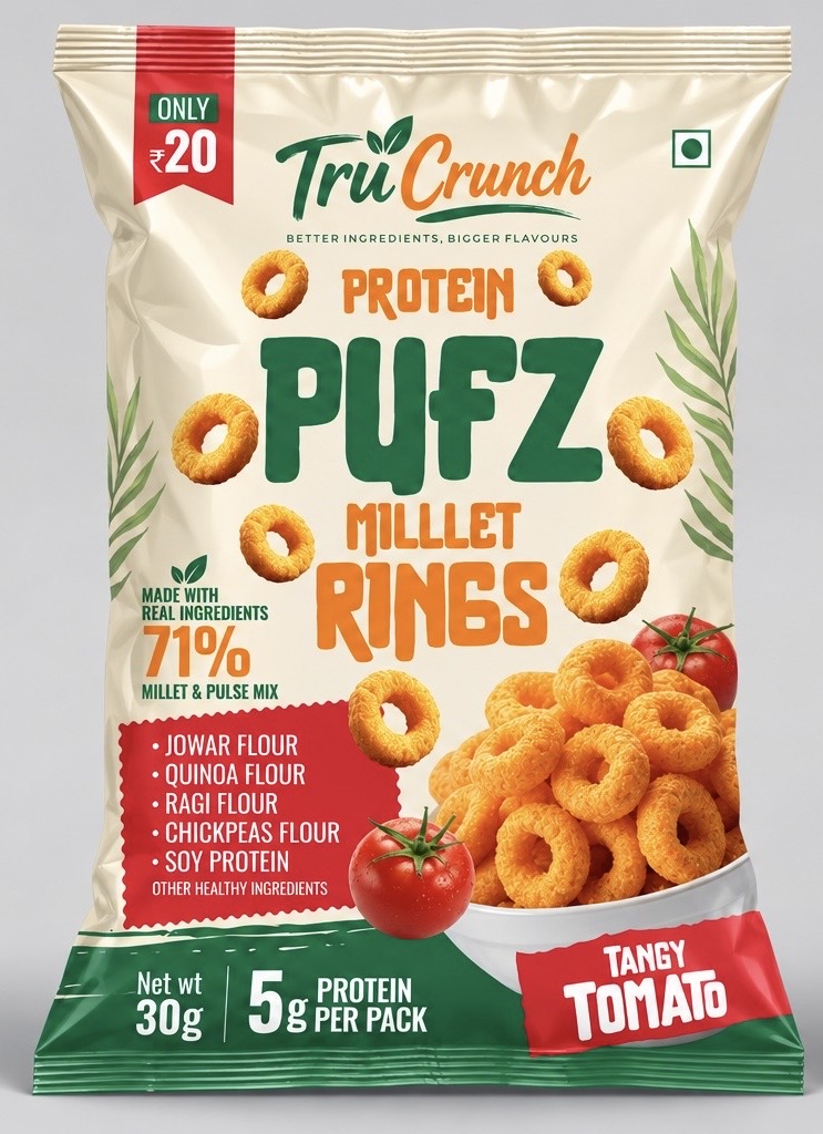 Protein Pufz Millet Rings — Tangy Tomato