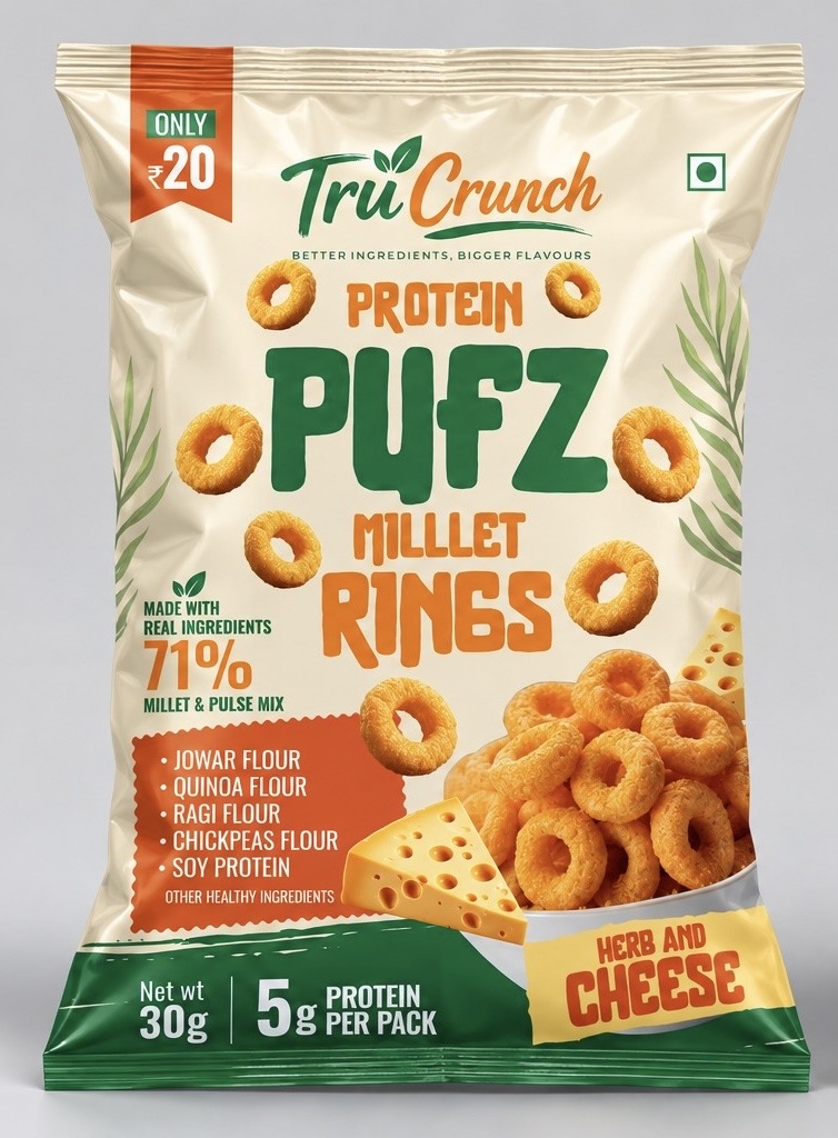 Protein Pufz Millet Rings — Herb & Cheese