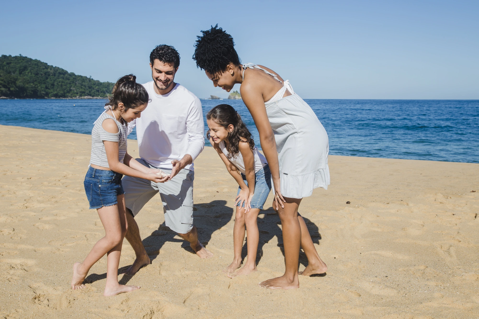 familia en la playa