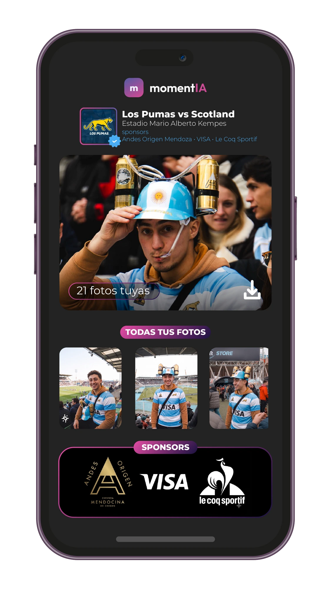 Mockup momentIA — Tus clientes se buscan solos