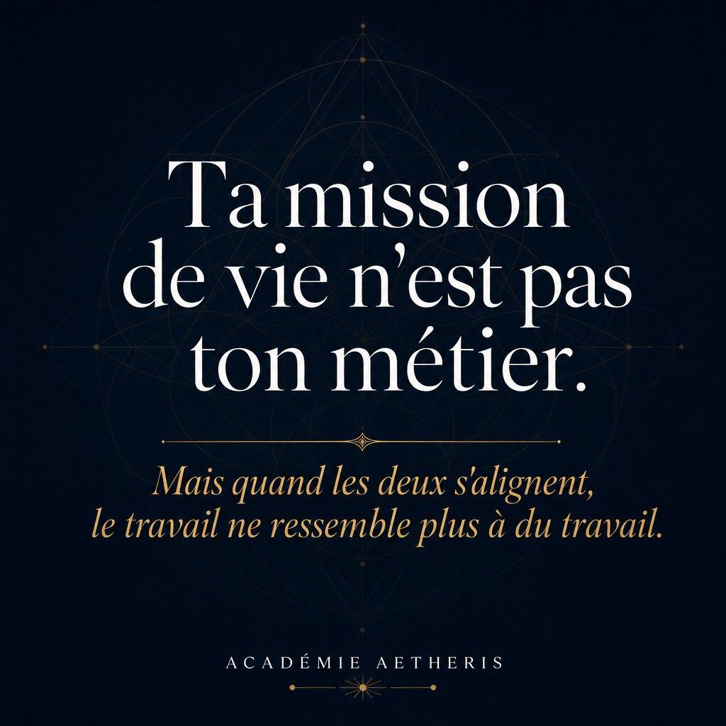 Ta mission de vie n'est pas ton métier.