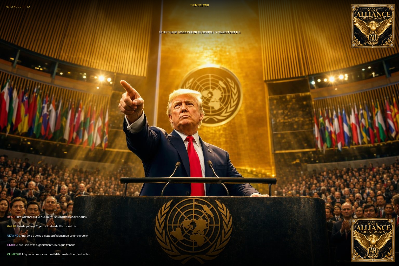 TRUMP À L'ONU — 22 Septembre 2026 — Les 7 Points Clés