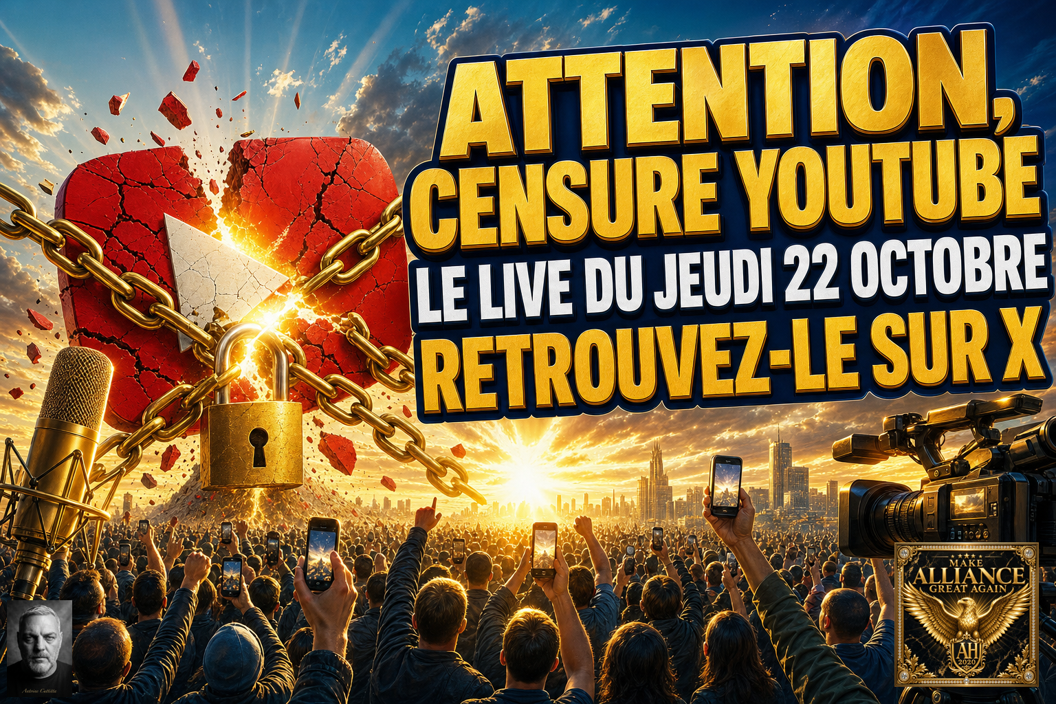 ATTENTION, CENSURE YOUTUBE ! LE LIVE DU 22 OCTOBRE